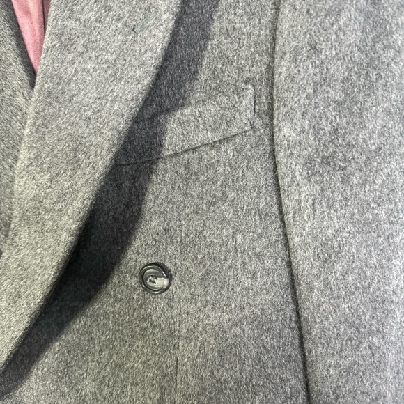 CASHMERE AND WOOL VINTAGE TRENCH SINGLE BREAST  GREY COAT MEN SIZE 38 - Picture 11 of 13
